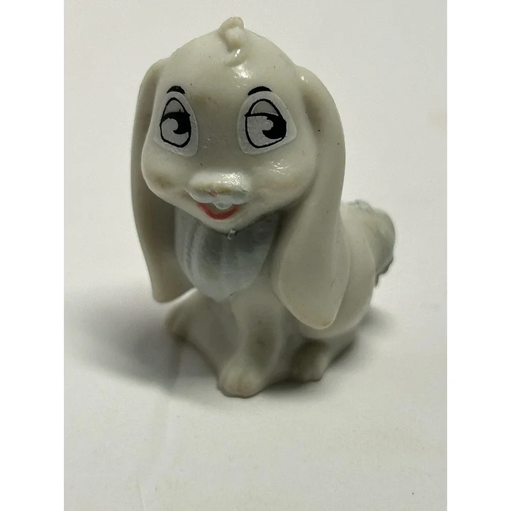 White Bunny Rabbit Figure Toy Long Ears Mini Plastic Animal Collectible Cute